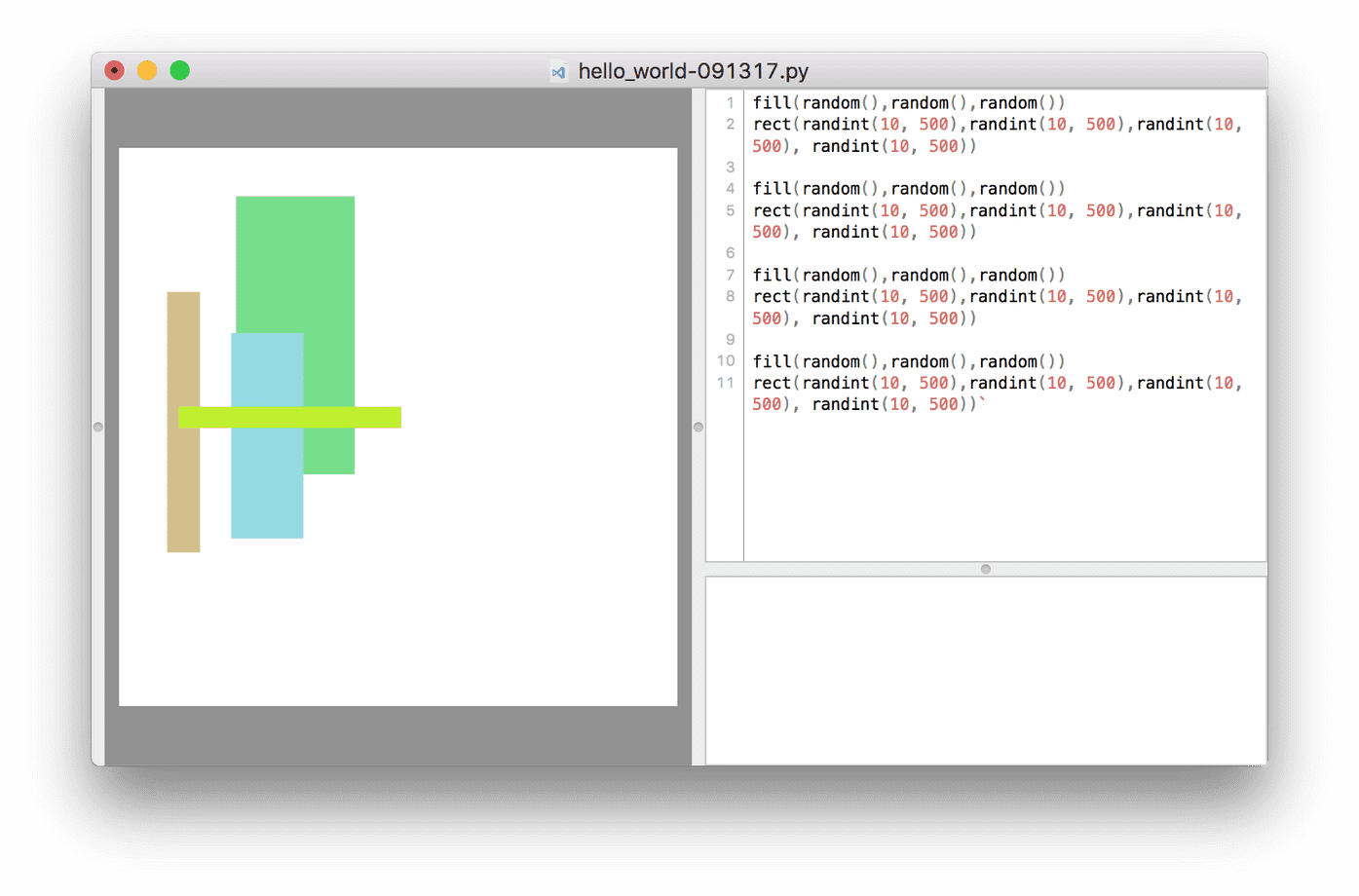 Random rectangles in DrawBot